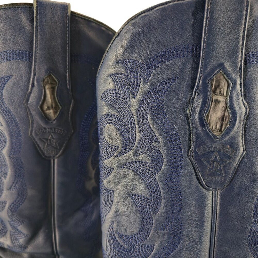 Los Altos Mens Size 10EE Blue Genuine Exotic Crocodile Leather Cowboy Western Bo - Picture 16 of 16
